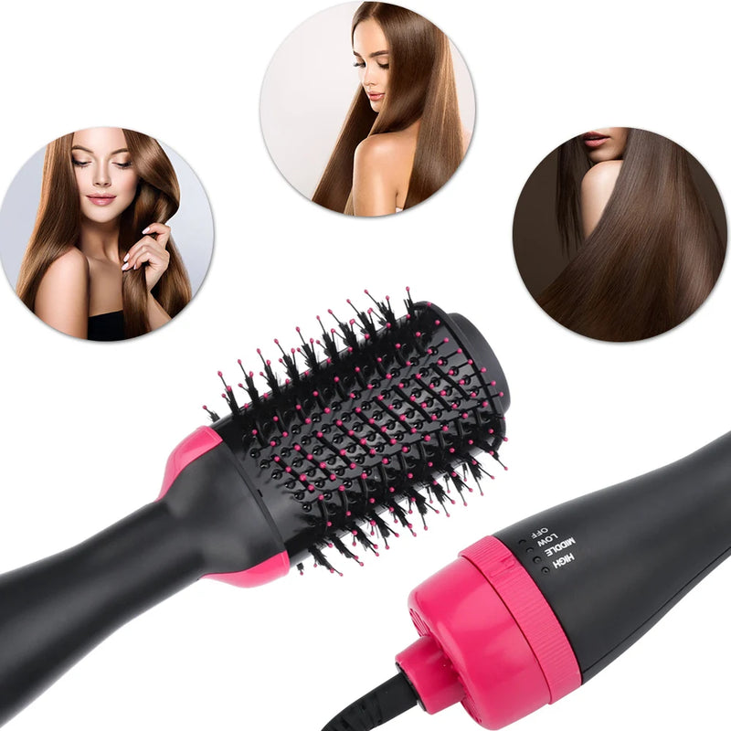 Secador de Cabelo 1000W Escova de Ar Quente Modeladora e Volumizadora Alisador de Cabelo Cacheador Pente Rolo Escova Elétrica de Íons de Uma Etapa